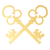 Illustration de deux clés anciennes dorées croisées, symbole de serrurerie artisanale à Versailles.