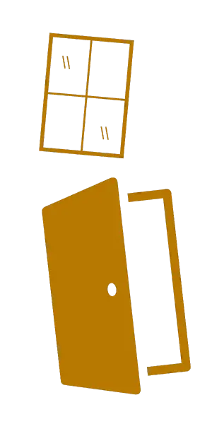 Pictogramme illustrant les services de menuiserie métallique de Serrure Metal Art pour portes et fenêtres à Buc.